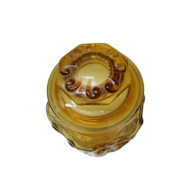 LE Smith Imperial Glass Canister in Amber Gold 9” Apothecary Jar - Picture 4 of 5